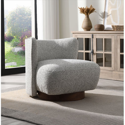 Fauteuil d'appoint en tweed gris Lisa