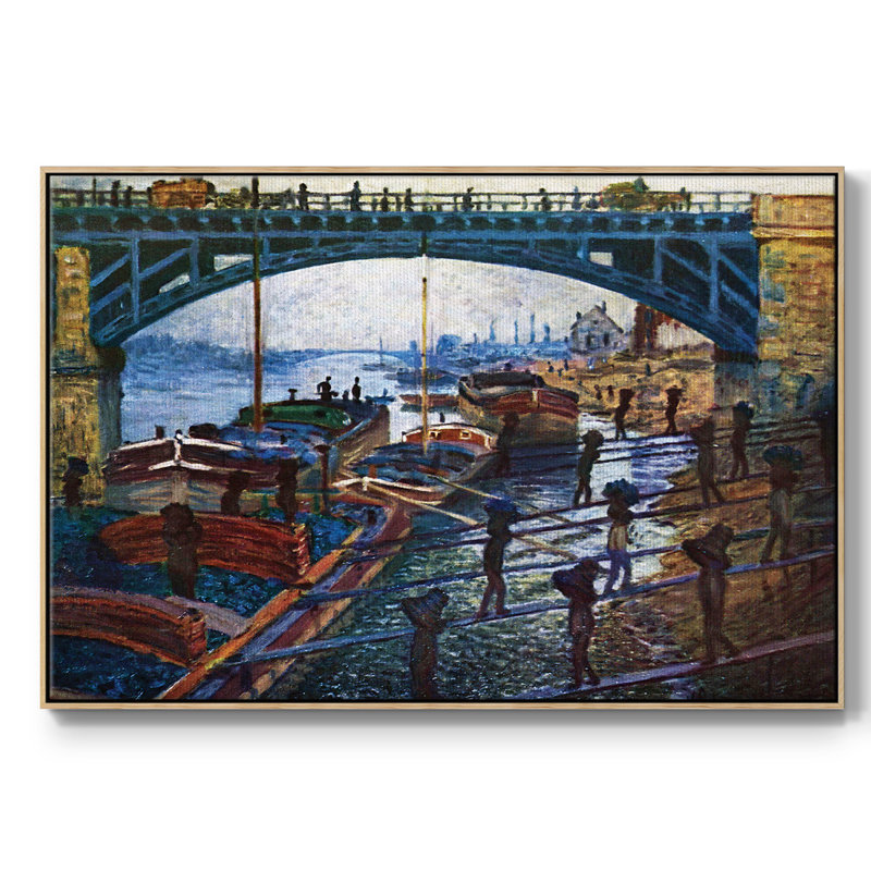 «The Coal Carrier», reproduction d'art encadrée sur toile par Claude Monet, Naturel, H 25 po x l 37 po x P 2 po