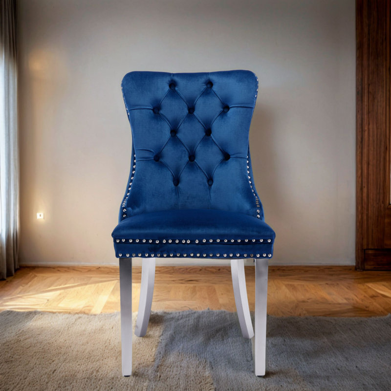Gigee Dining Chair, Chrome, Blue