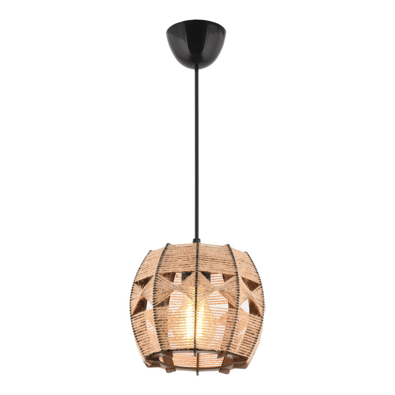 Elegant Wooden Chandelier with Adjustable Cable, Camel Color, 23.6 x 23.6 x 23.6 inches | CE Certified, E27 Socket (Max 40W) | Stylish Lighting Fixture for Living Room, Dining Room, & Entryway Decor
