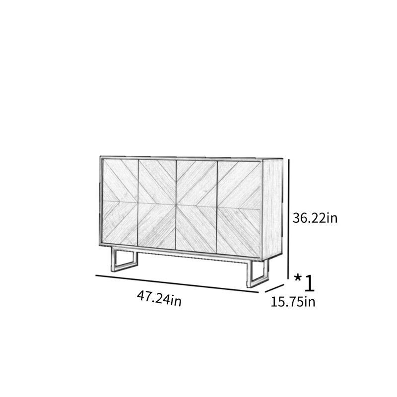 All Solid Wood Simple Accent Cabinet