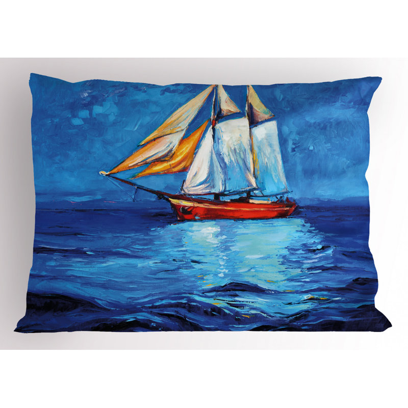 Narwhal Polyester Toile Sham Set, Twin
