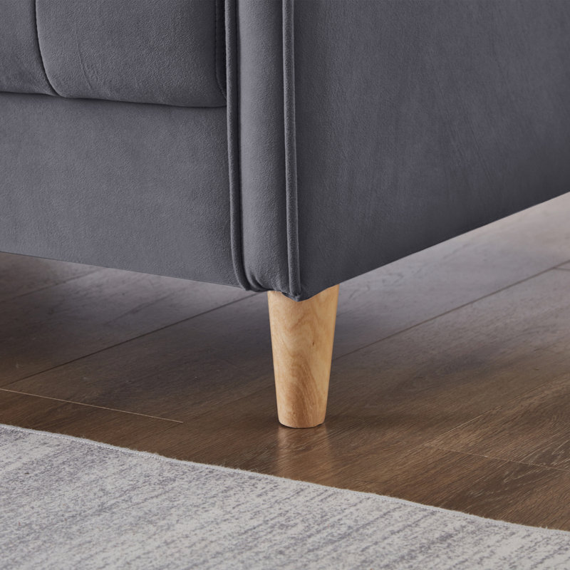 Canapé rembourré en velours de style moderne, Gris