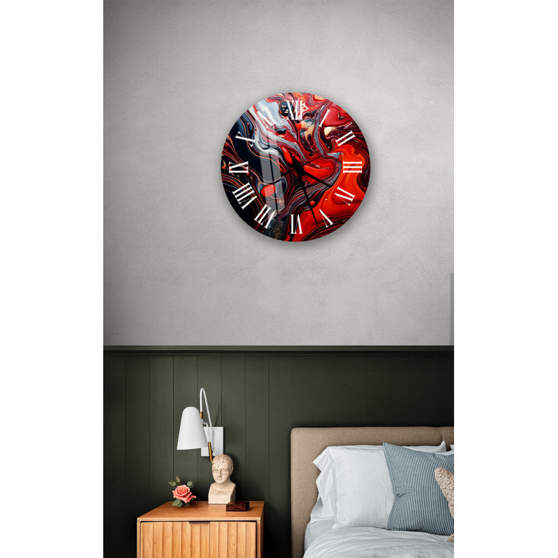 Horloge murale dramatique en verre trempé, Blanc