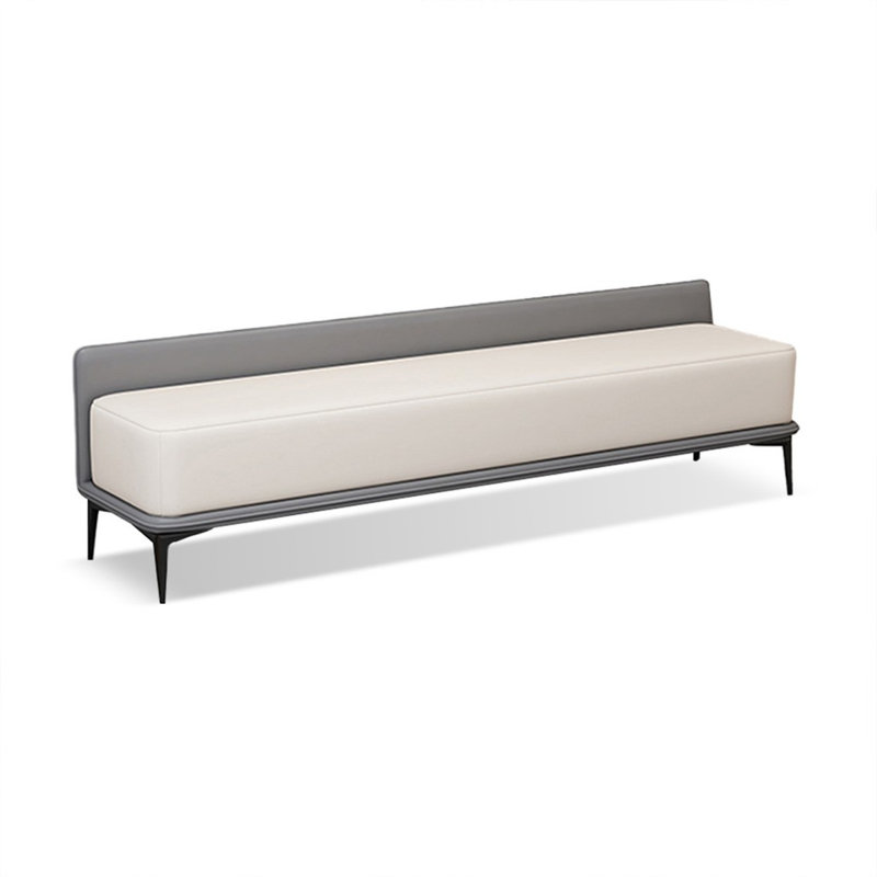 Banc rembourré gris, Gris, H 20,47 po x l 68,9 po x P 15,75 po
