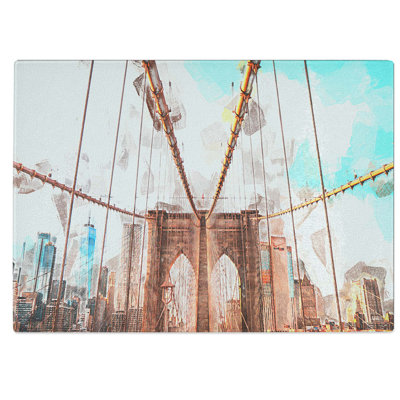 Tempered Glass Brooklyn Bridge New York City Chopping Board