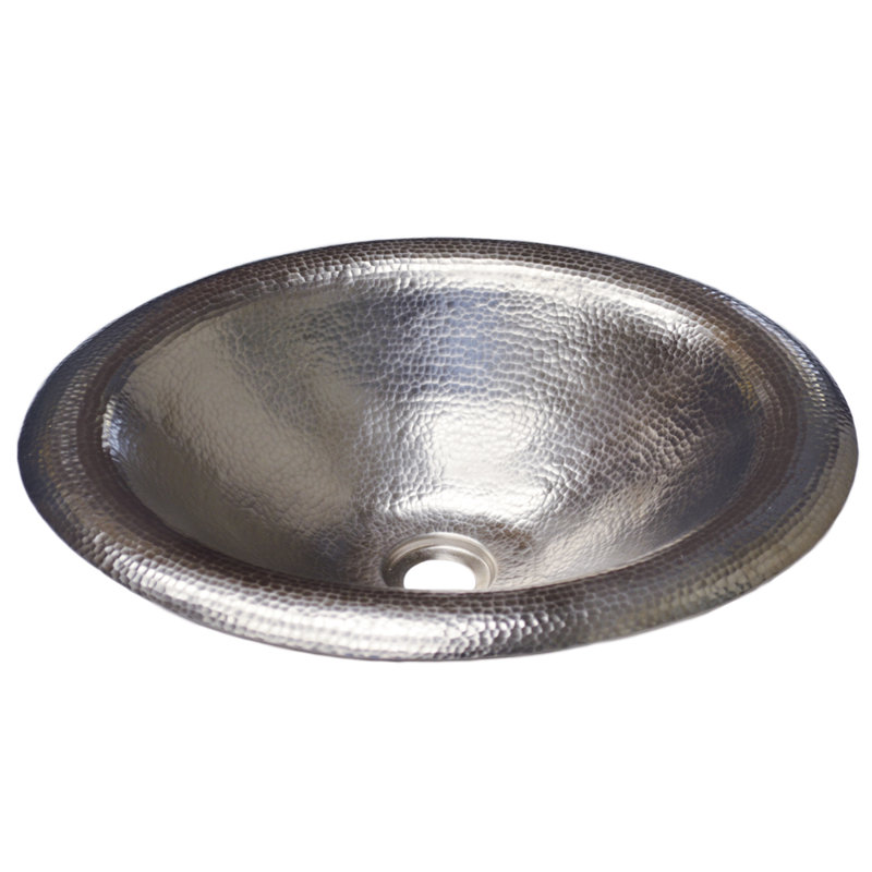 Maestro Metal Oval Drop-In Bathroom Sink, Brushed Nickel