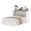 Grand lit escamotable Murphy avec station de charge, lit plateforme pliable multifonctionnel avec 1 grand tiroir de rangement pour chambre d'amis, petite chambre, blanc-642417737-642417736