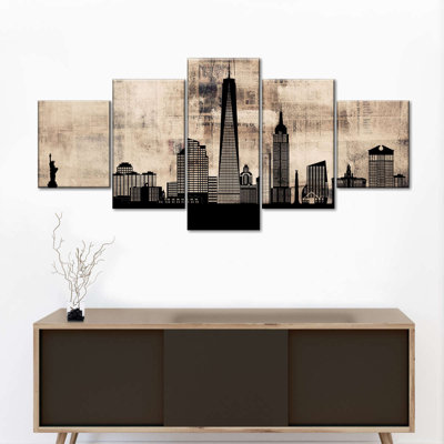 " New York City Buildings Multi Piece Canvas Print " 5 - Pieces
