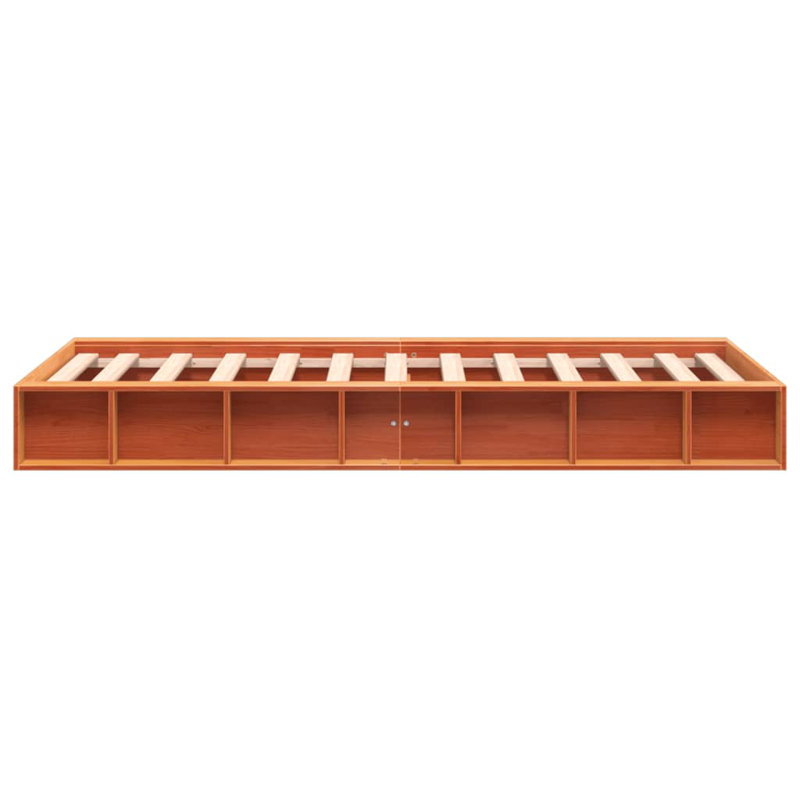 Friona Wood Platform Bed, Small Single (2'6), Wax Brown