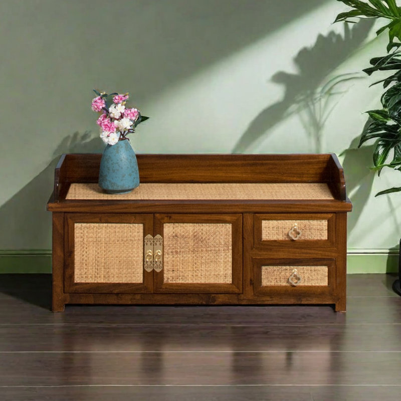 New Chinese Shoe Stool For Shoe Stool 6 Pair Shoe Storage Bench, Tan