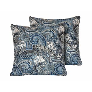 Paisley floral print pillow set in yellow, grey, white - Lavish Three