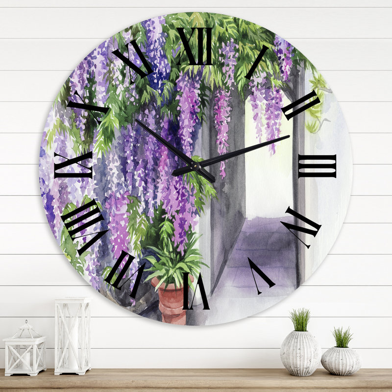 Wisteria Blossom - Horloge murale traditionnelle, Grand