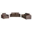 Ensemble de canapé rembourré en chenille 3 pièces Seguin - brun-386899867-386899876