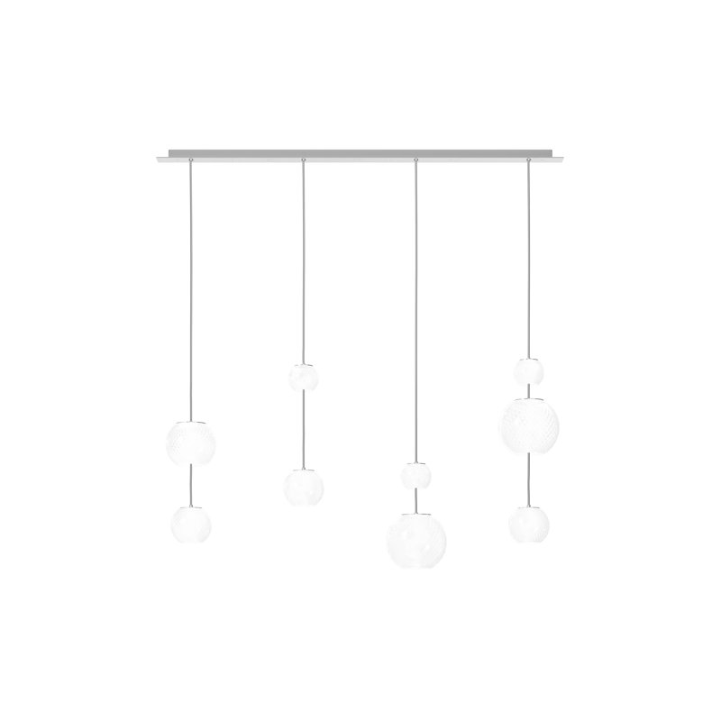 Oto Suspension Lin Smoky Striped Mirrored Steel G9 Ul, Mirrored Steel, White