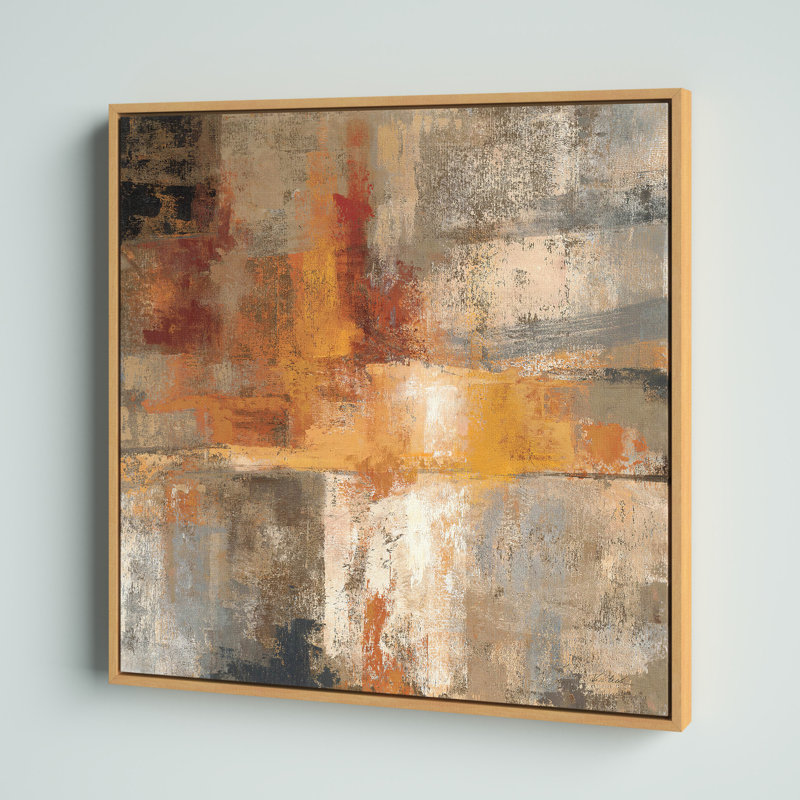 «Silver and Amber Crop» par Silvia Vassileva, reproduction d'art sur toile, H 22 po x l 22 po x P 1,87 po, Cadre en érable