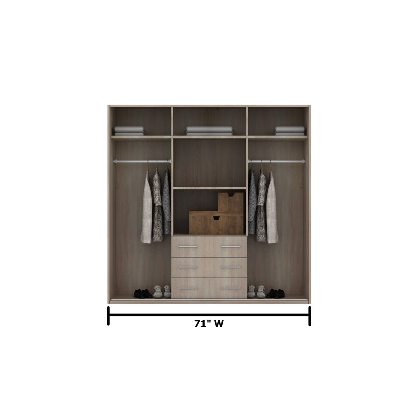 Armoire Sakila, Gris, H 83 po x l 71 po x P 23 po
