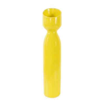 Kymoni Contemporary Glossy Yellow Slanted Top Ceramic Vase