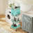 4 Tier Foldable Rolling Cart, Metal Utility Cart with Lockable Wheels, Folding Storage Trolley-114037336