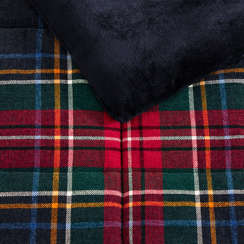 Ensemble d'édredon réversible bleu tartan Tommy Hilfiger Devon, Lit simple