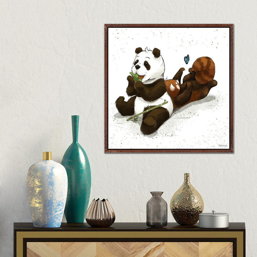 Pandafriends von Holumpa - Galerie-umwickelte Leinwand Giclée auf Leinwand