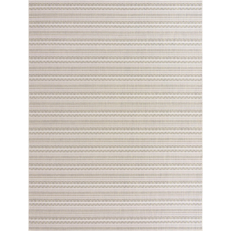 Striped Indoor / Outdoor Rug, Rectangle 7'10" x 11'