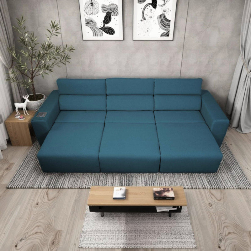 Fauteuil inclinable électrique à 3 places avec stéréo, charge sans fil et poche latérale, pour le salon, le cinéma maison, le confort zéro gravité de l’appartement via le réglage de la profondeur, les deux modes de contrôle, réglable manuellement