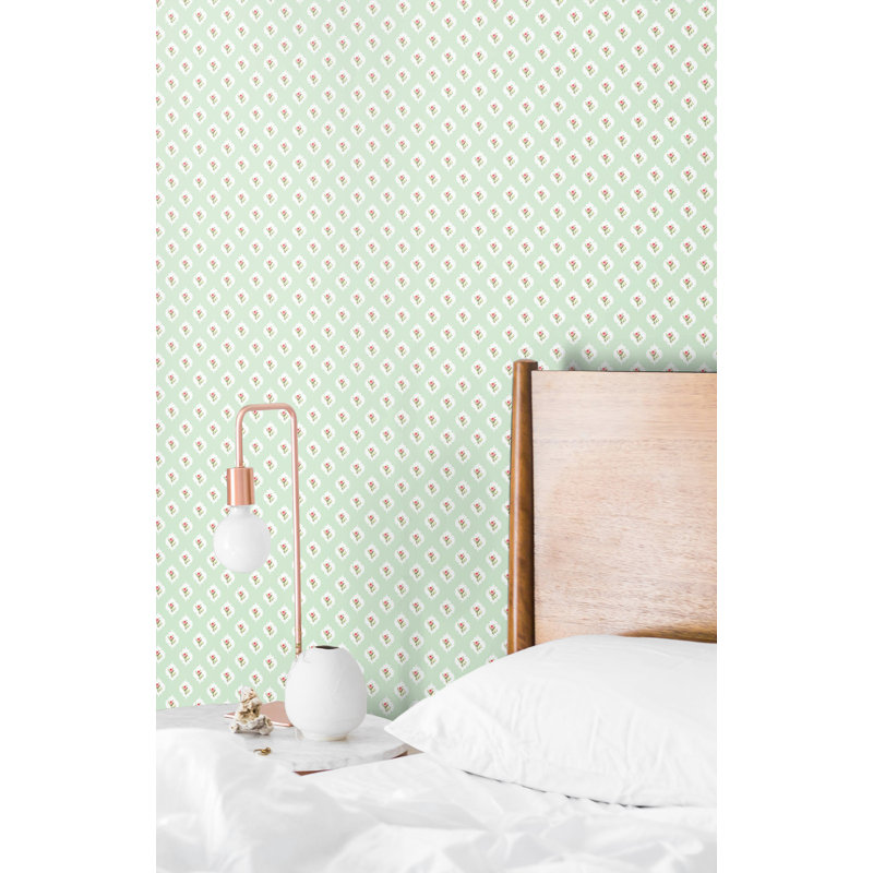 Rouleau de papier peint lisse L 33 po x l 20,5 po, Brume verte