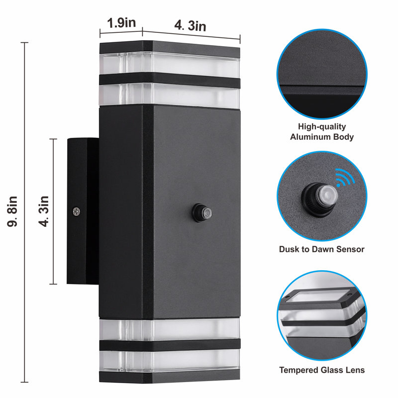 Brayden Studio® Anjaliyah 9.8'' H Integrated LED Square Up Down Wall ...