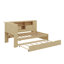 Lit de jour en bois polyvalent avec étagères de chargement USB et gigogne extensible-1733305431