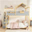 Lit superposé double au dessus d'un lit double avec escalier et lumières à DEL 3 couleurs, gris-603888494-603888492