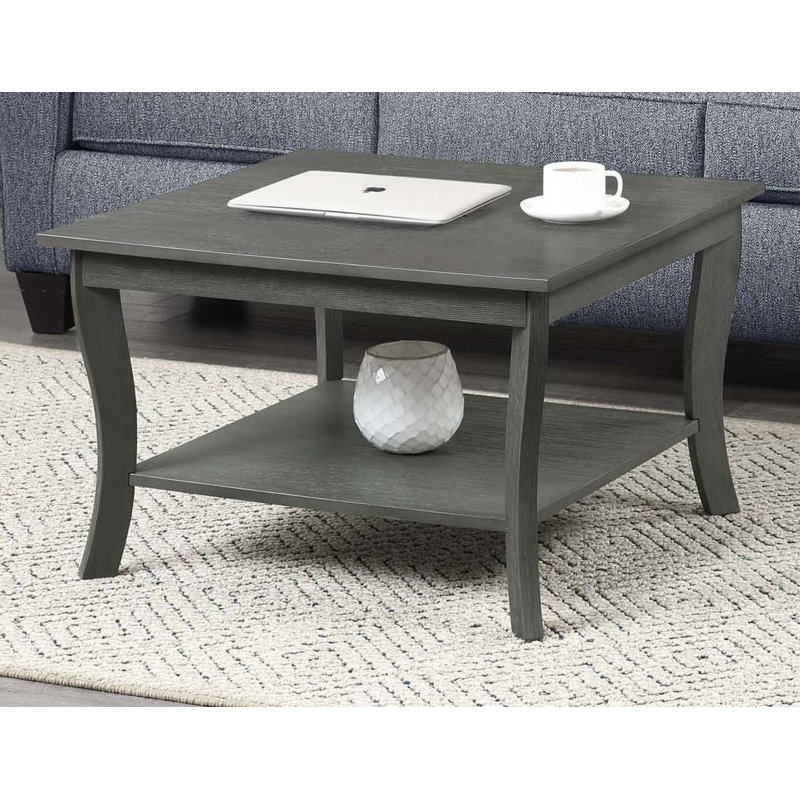 Table basse 30 "avec tablette Carbin, Fil brossé / gris