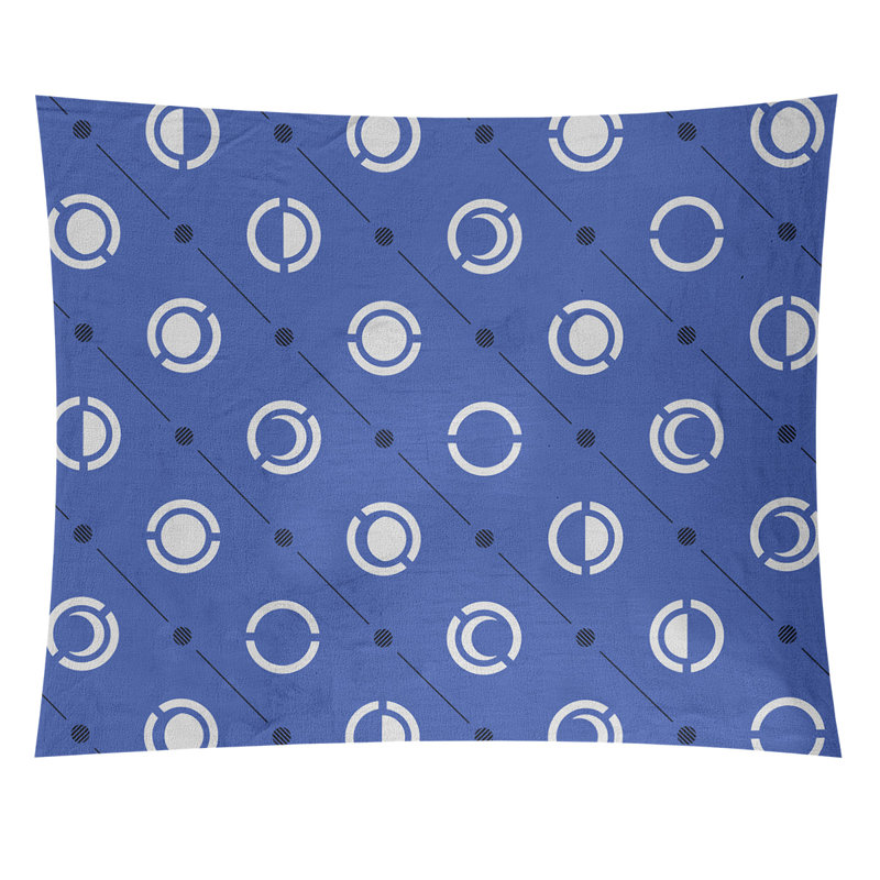Tapisserie, H 68 po x l 80 po, Bleu/noir