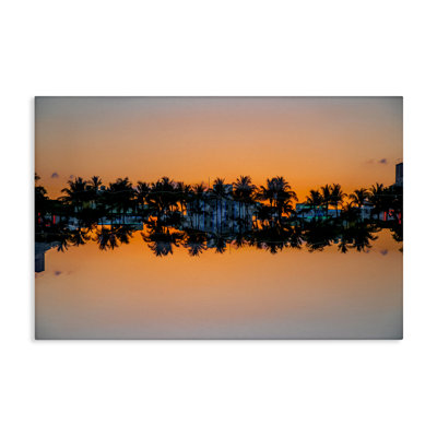 Reflecting Sunset Palms, toile de Robin Vandenabeele