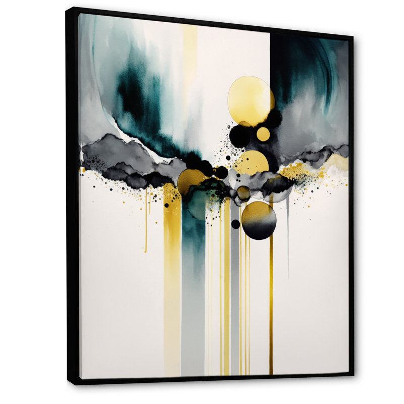 «Abstract Transitional Shapes» - reproduction d'art sur toile, H 20 po x l 12 po x P 1 po, Toile avec cadre flottant noir