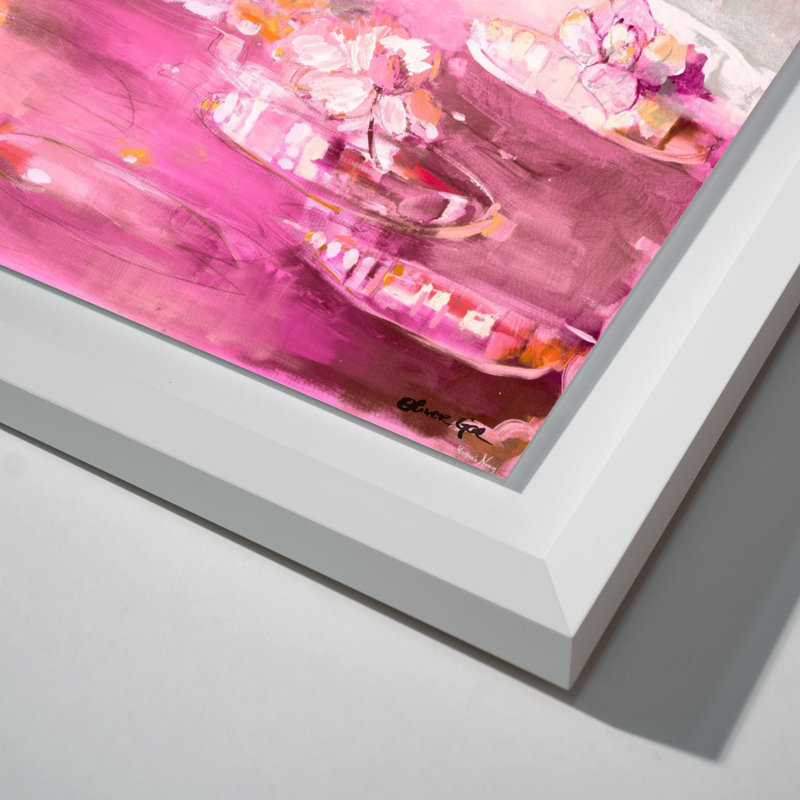 Oliver Gal Michaela Nessim - Through the Pink Sunrise Wide Floral & Botanical - Luxury Shadowbox Framed Wall Art