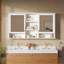 Grands armoires à pharmacie avec rangement, meuble-lavabo moderne en bois MDF blanc