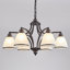 Lustre classique / traditionnel 6 lumières à intensité variable avec abat-jour en verre givré blanc-873305359