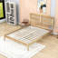 Queen Wood Bed with Rattan Headboard