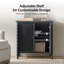 Armoire incurvée de rangement transitionnelle à 2 portes de l 32 po Lucious-1269650570