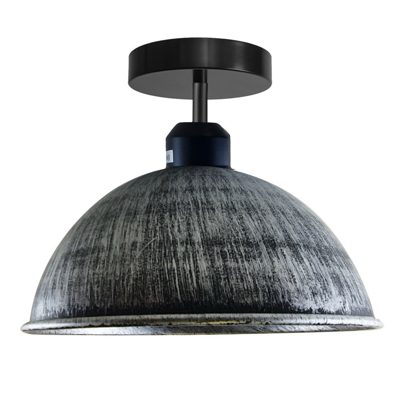 Bustillos Semi Flush Mount, Brused Silver