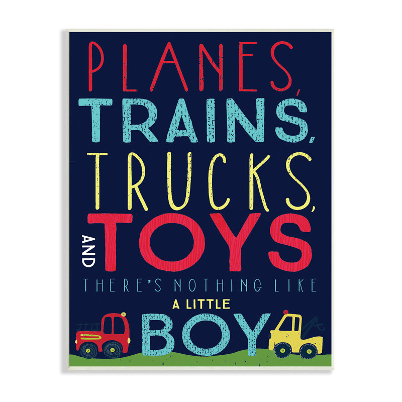 Avions, trains, camions et jouets par Heather Rosas - impression, Plaque murale, H 19 po x l 13 po