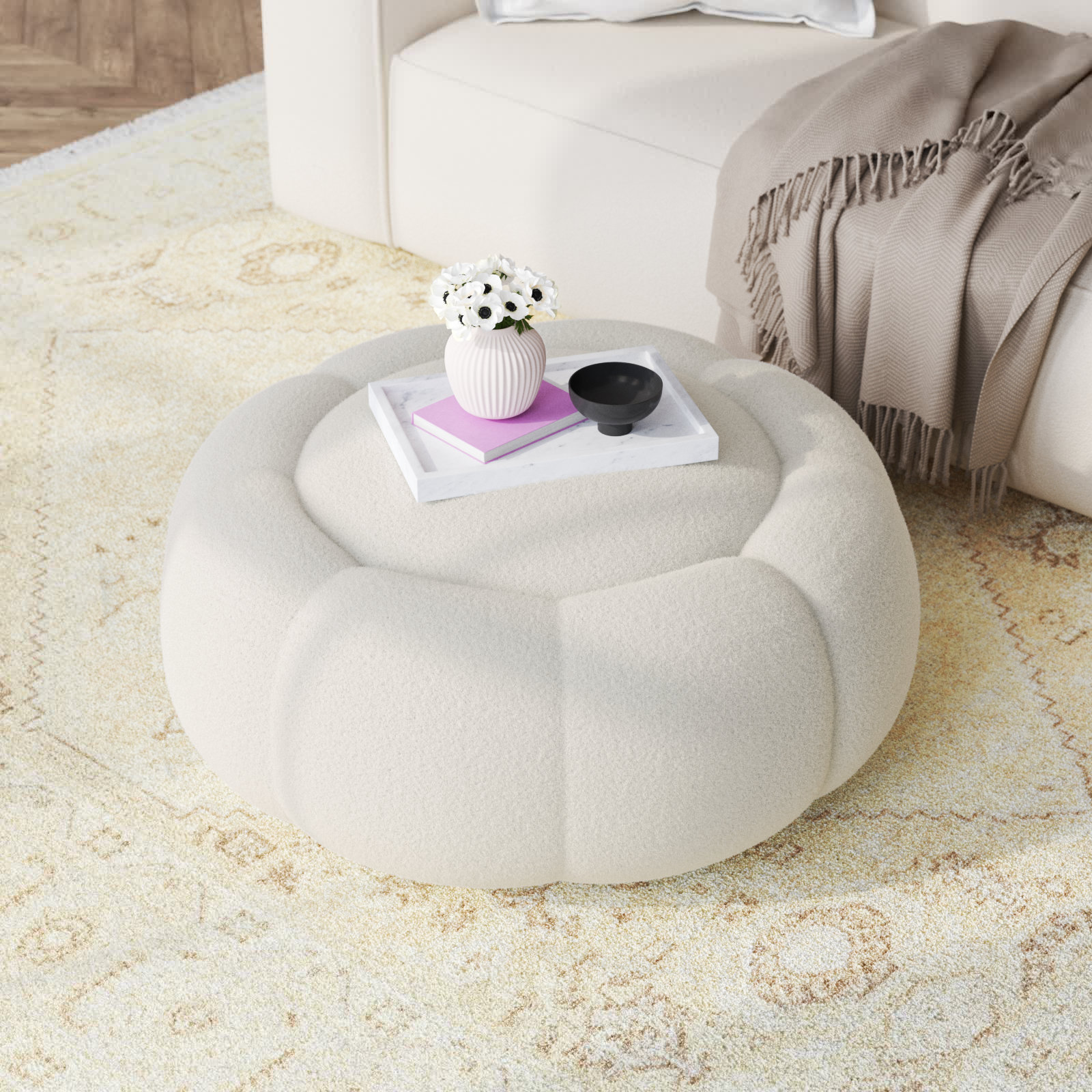Kelly Clarkson Home Stevie Upholstered Round Cocktail Ottoman & Reviews ...
