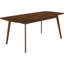 Table de salle à manger de style Mid-Century moderne de 7 pièces, table rectangulaire en noyer naturel avec feuille de papillon, sièges latéraux rembourrés élégants gris pour un repas délicieux