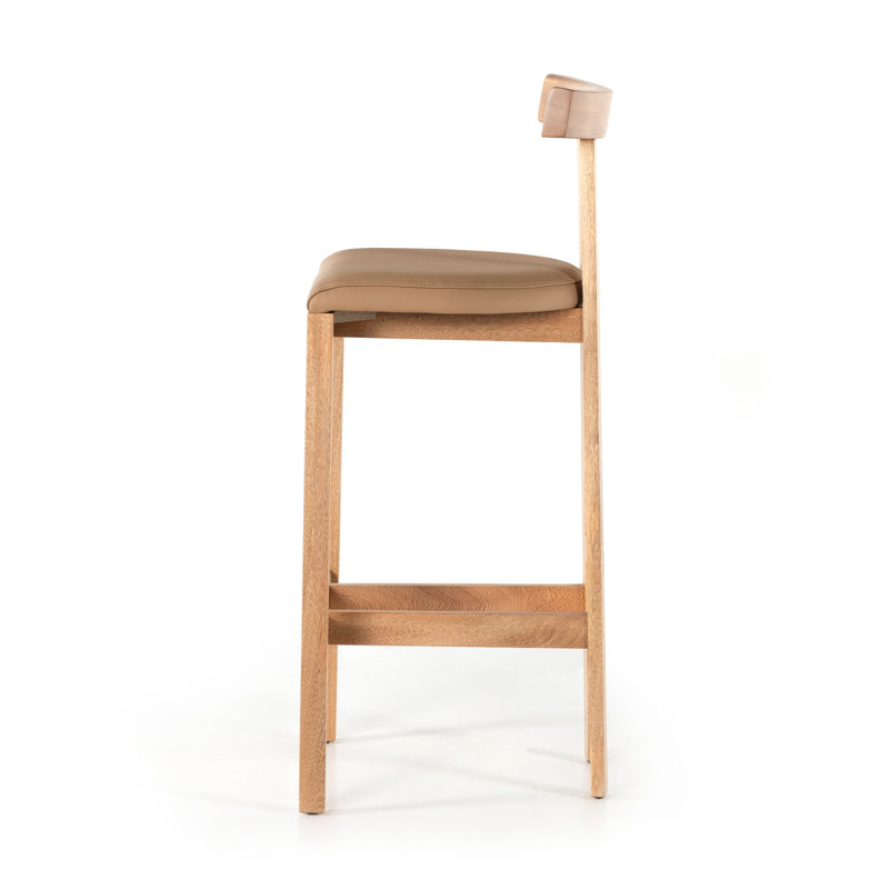 Easah Leather Bar & Counter Stool, Natural, Counter Stool (26” Seat Height)