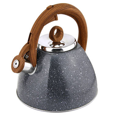 Circulon Enamel on Steel 2-Qt. Whistling Teakettle with Flip-Up Spout - Navy