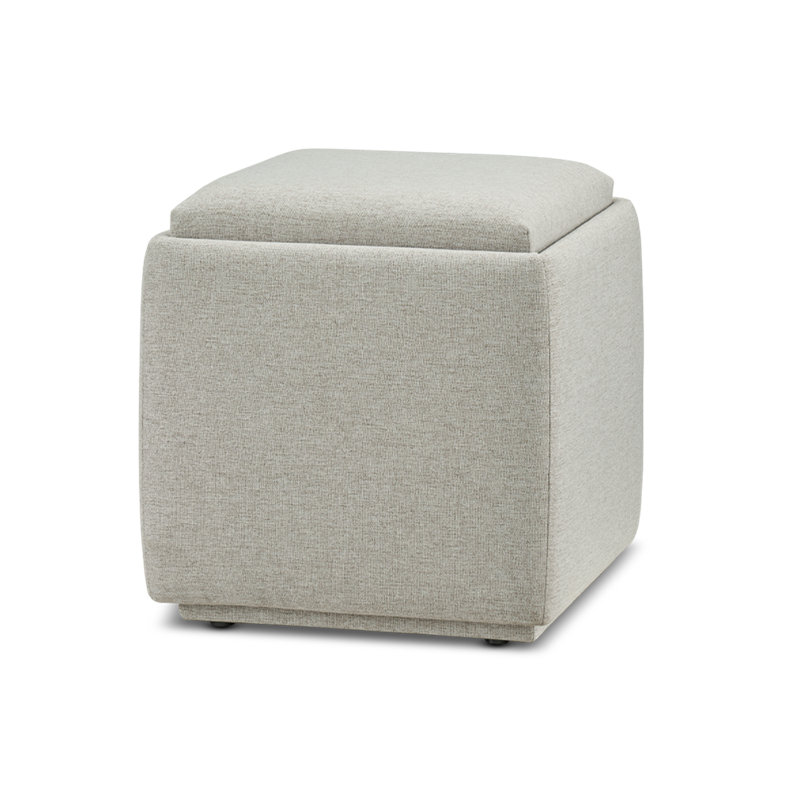 Allard Storage Tray Ottoman, Light Gray