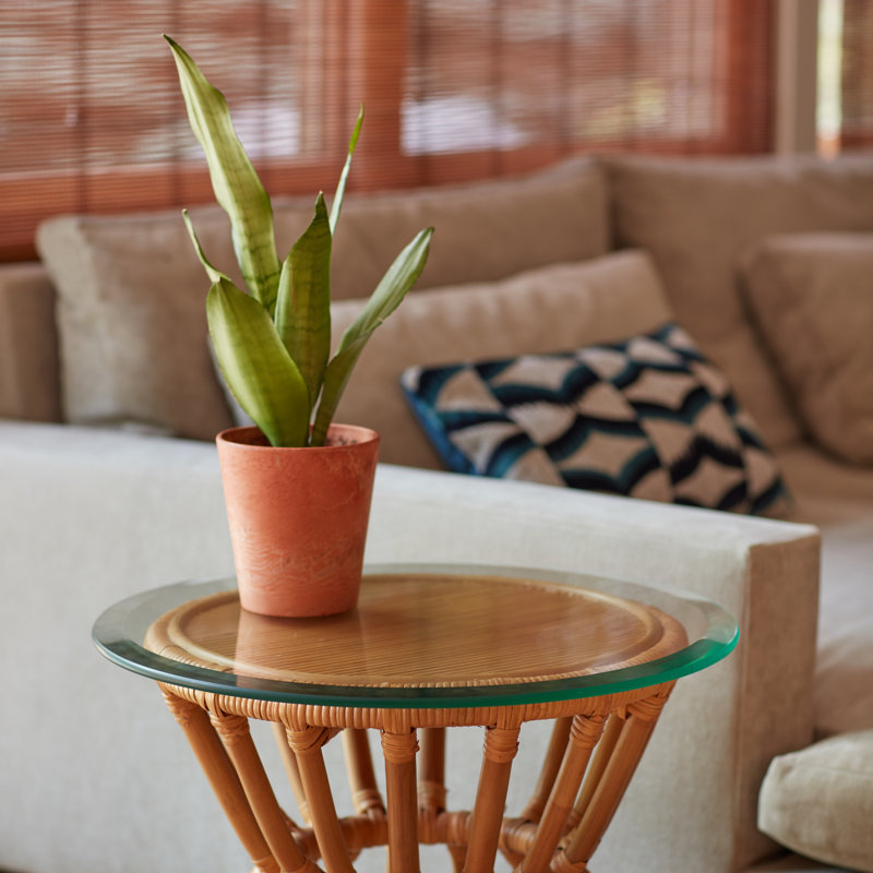Plateau de table rond en verre trempé, H 0,25 po x l 28 po x P 28 po