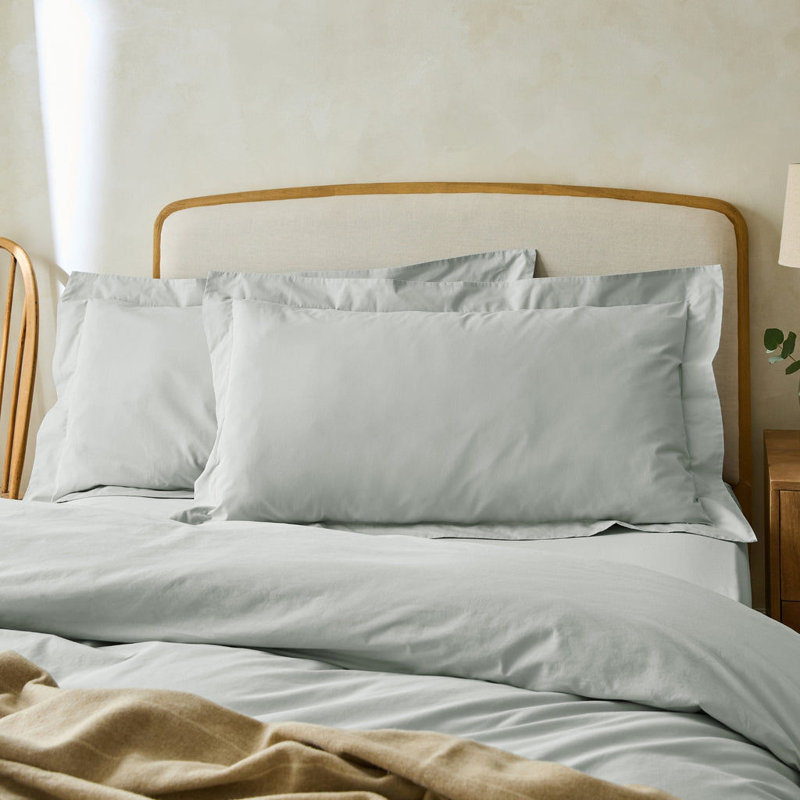 Stiliana 300 Thread Count Oxford Border Superking Pillowcase Pair, Mineral Blue