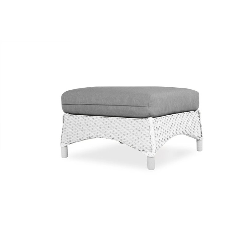 Mandalay Outdoor Ottoman, Decorline Navy, White